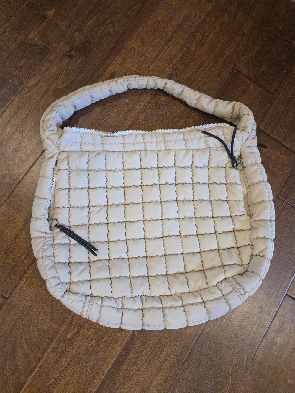 FP Movement by Free People Quilted Puffer Shoulder Tote in Off-White